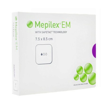 Pansement hydrocellulaire Mepilex EM 7.5 x 8.5 cm 10 pansements