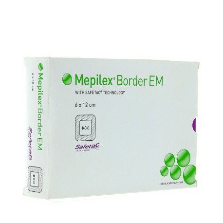 Pansement hydrocellulaire Mepilex EM 6 x 12 cm