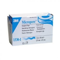 Sparadrap micropore 2,5cm x 9,1m