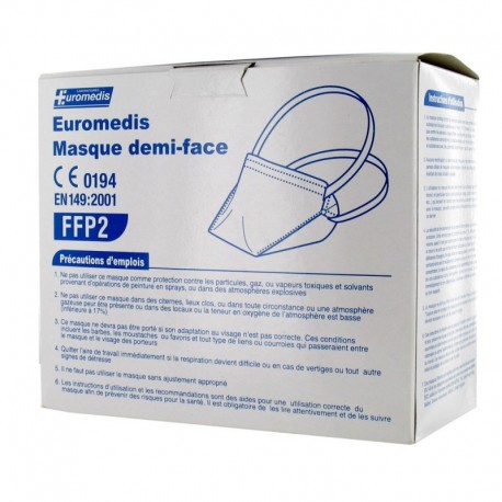 Masque bec de canard FFP2 plié, boîte de 20 pièces