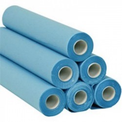 Drap d'examen plastifié 50x38cm bleu 6 rouleaux