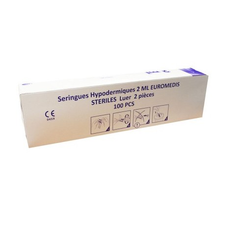 Seringues hypodermiques 2 pièces Euromedis