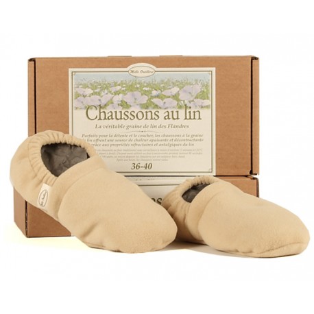 Chaussons chauffant au lin - MILLE OREILLERS