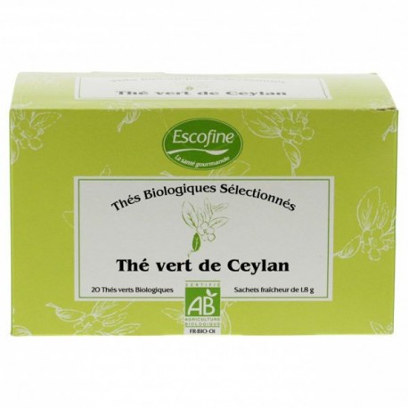 Thé vert de Ceylan Bio 20 sachets - Escofine