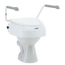 Réhausse WC réglable en hauteur avec abattant et accoudoirs ajustables, modèle Aquatec 900