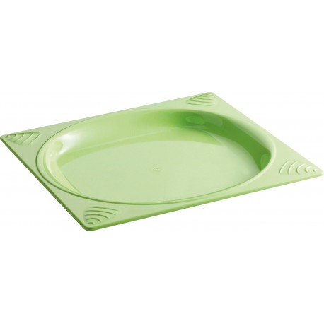 Assiette carrée antidérapante anis