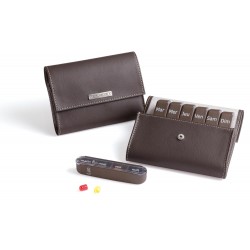 Pilulier semainier pilbox liberty marron