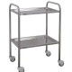 Guéridon inox 2 plateaux