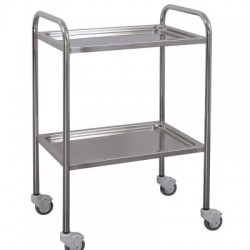 Guéridon inox 2 plateaux
