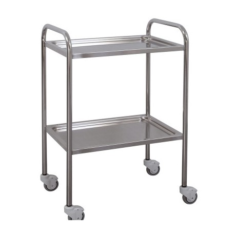 Guéridon inox 2 plateaux
