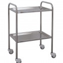 Guéridon inox 2 plateaux