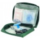 Pack Sauveteur en tissu imperméable vert avec accroche ceinture par sangles. 