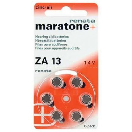 Pile auditive 13AE 1,4V 305 mAh par 6 RENATA