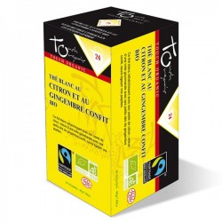 Thé blanc au citron et gingembre confit Bio 24 sachets