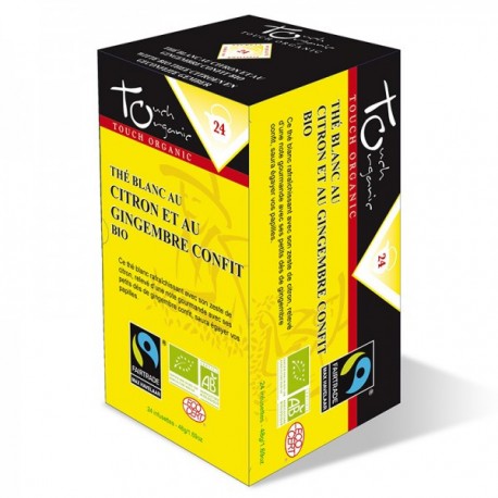 Thé blanc au citron et gingembre confit Bio 24 sachets