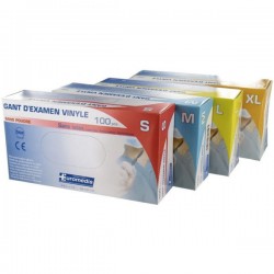 Gant d'examen vinyle non poudré 100 pcs - Euromedis