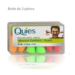 Mousse confort protection auditive fluo 3 paires