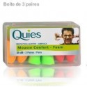 Mousse confort protection auditive fluo 3 paires