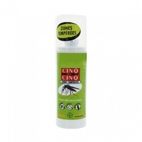Cinq sur cinq spray zones temperees lotion anti-moustique 100 ml