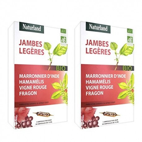 Naturland Jambes Légères Bio Lot de 2 x 20 ampoules
