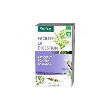 Naturland digestion artichaut/radis noir/romarin/angélique 20 ampoules