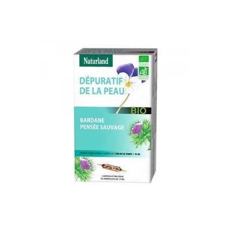 Naturland Dépuratif Bardane Pensée Sauvage Bio 20 Ampoules