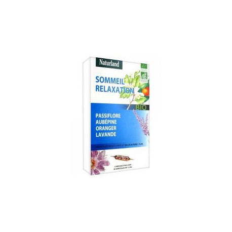 Naturland Passiflore Aubépine Oranger Lavande 20 Ampoules Buvables de 15 ml