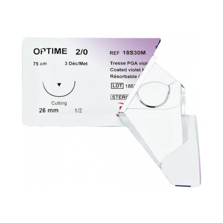 Suture optime dec1,5 usp4/0 19mm f75cm