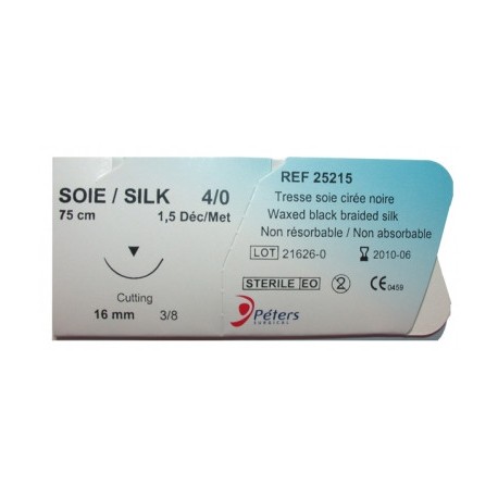 Suture soie noir dec3 usp2/0 20mm f45cm
