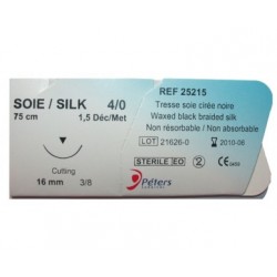 Suture soie noir dec2 usp3/0 16mm f45cm