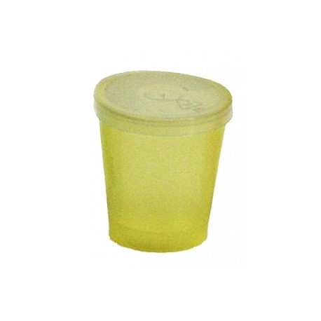 Gobelet gradue 30ml jaune couvercle x 100