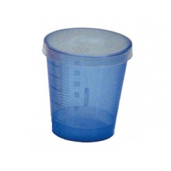 Gobelet gradue 30ml bleu avec couvercle x 100
