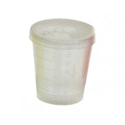 Gobelet gradue 30ml transparent avec couvercle x 100