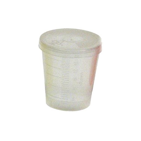 Gobelet gradue 30ml transparent avec couvercle x 100