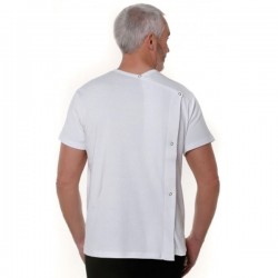 T-shirt Mixte MC ouverture dos pression blanc T1