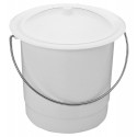 Seau hygiénique en plastique blanc